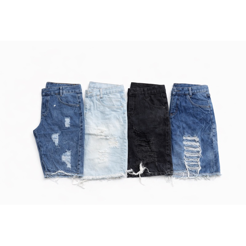 Kit 3 Bermudas Jeans Rasgado Masculinas Modelos Sortidos Casual Confortável do 36 ao 48