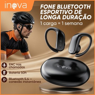 INOVA Fone de Ouvido Esportivo Sem Fio Bluetooth Com Microfone IPX5 À Prova D'Água Gancho…