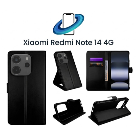 Capinha Capa Carteira em Couro Para Xiaomi Redmi Note 14 4G Porta Cartão e Dinheiro