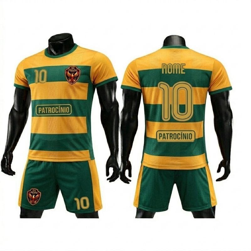 Kit Time Futebol Personalizado Dry Fit Futsal, Society, Campo, Camisa + Short