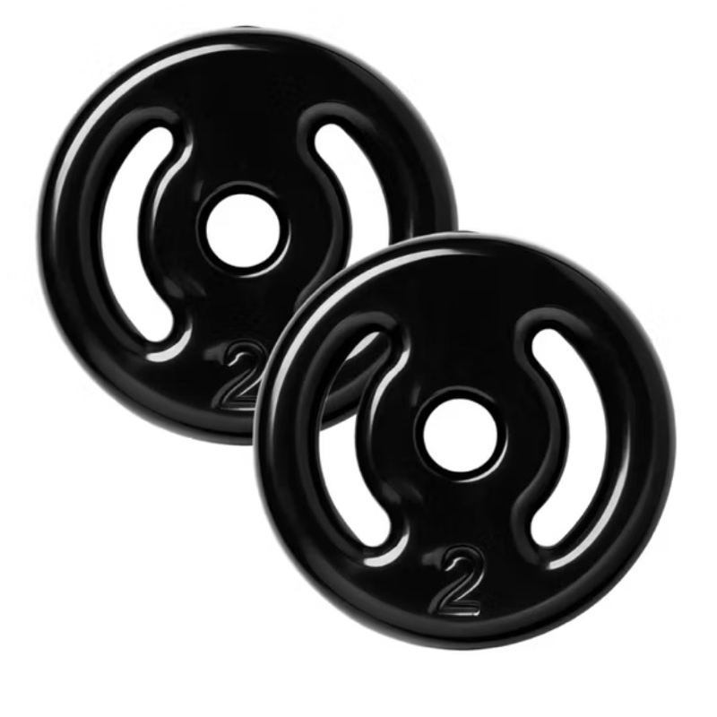 Par Anilha 2kg Emborrachada Academia Musculação Peso Halter Treino Casa Fitness