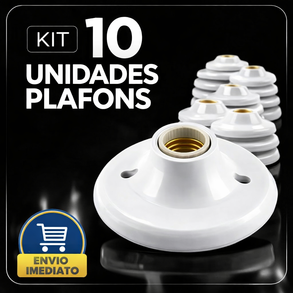 Plafon Luminária Plafonier Soquete E27 Kit 03/06/10 Und Bivolt 110/220 Redondo Moderno Bocal de Teto