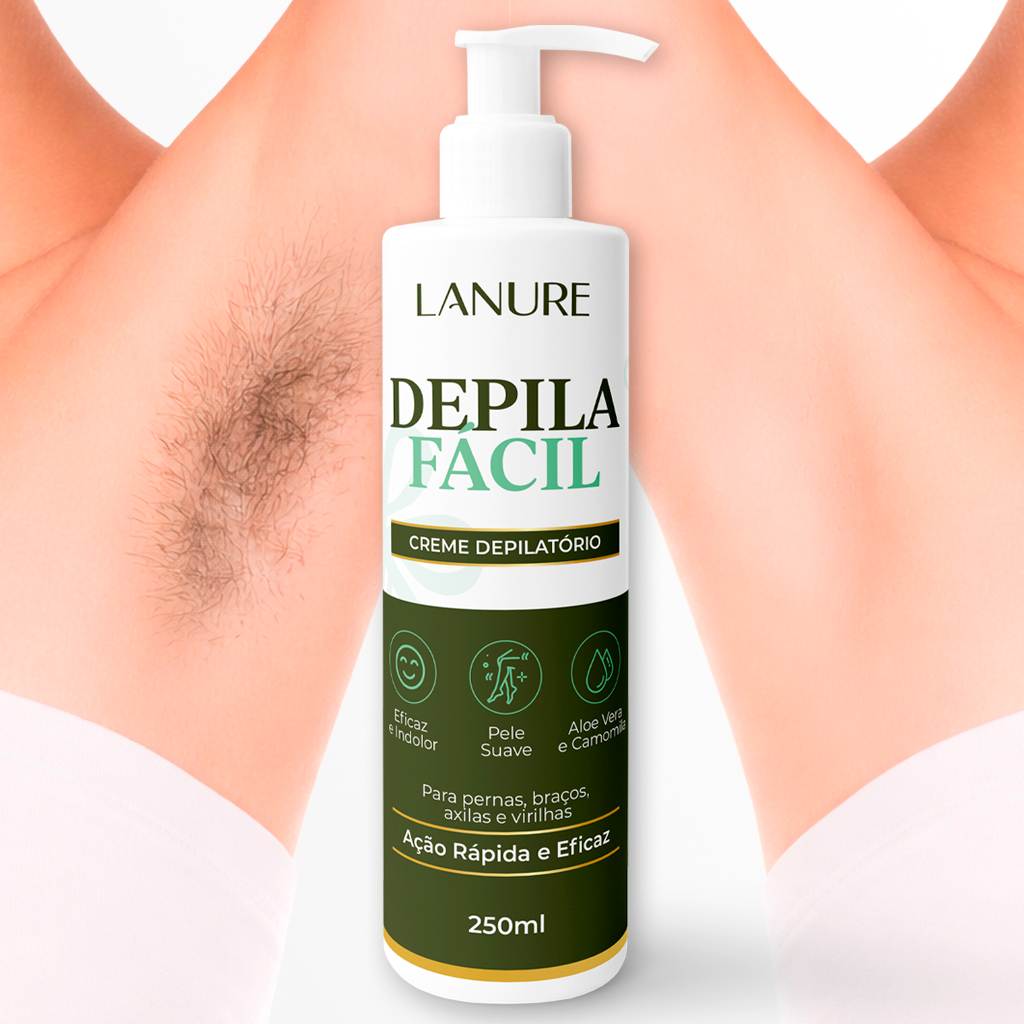 Creme Depilatório Depila Fácil Lanure 250g Depilação para Corpo Pernas Axilas Virilhas Aloe Vera