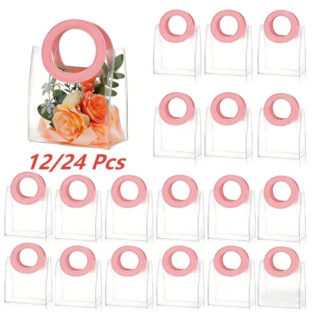 Kit 12/24  Sacolas Plasticas PVC Transparente Cristal Festa Lembrancinha Festa de aniversário em Oferta na Shopee