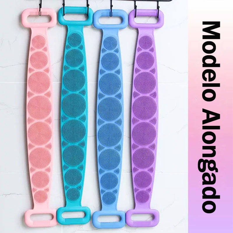 Esponja Silicone Massageadora Escova para Banho Limpeza Costas Todo Perna Banho Esfoliação Banda Escova-Macio e lava bem
