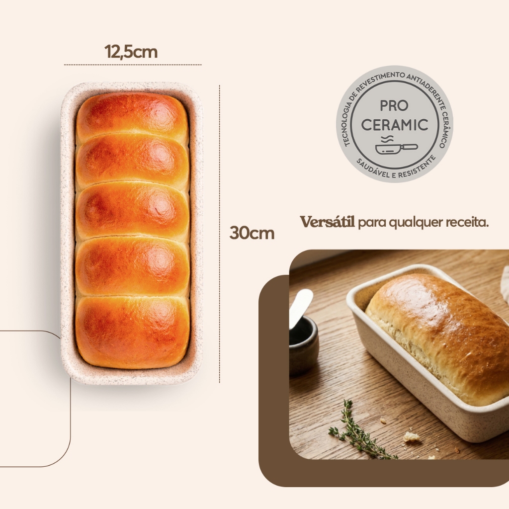 Forma de Pão Brinox Ceramic Life Bakeware 30 x 12,5 x 6,3cm Vanilla