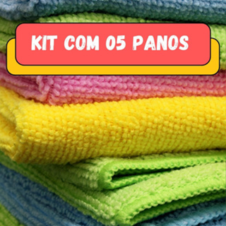 Kit 5/10 Panos Para Limpeza De Casa Multiuso Franela Microfibra Automotivo Vidros Alta Absorção em Oferta na Shopee