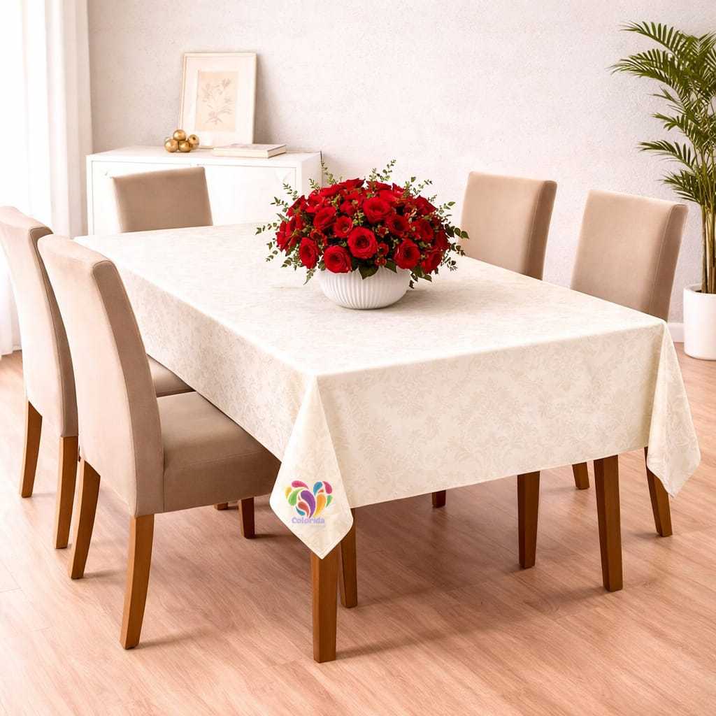 Toalha de Mesa Jacquard Luxo 4 Lugares 1,35 x 1,35  para Cozinha Tecido Grosso em Oferta na Shopee