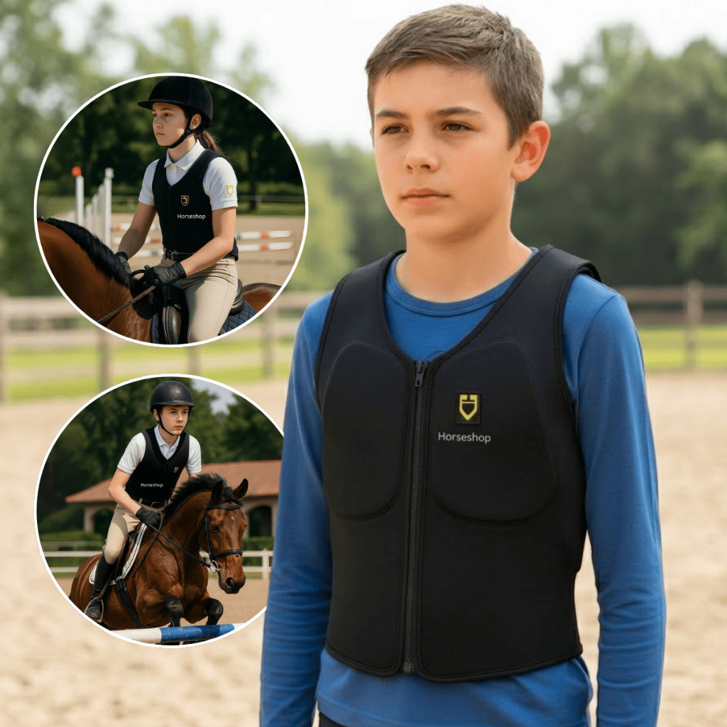 Colete Infantil Equestre Proteção Hipismo CE Nível 2 3D Respirável Leve Para Treinos E Provas Jovem
