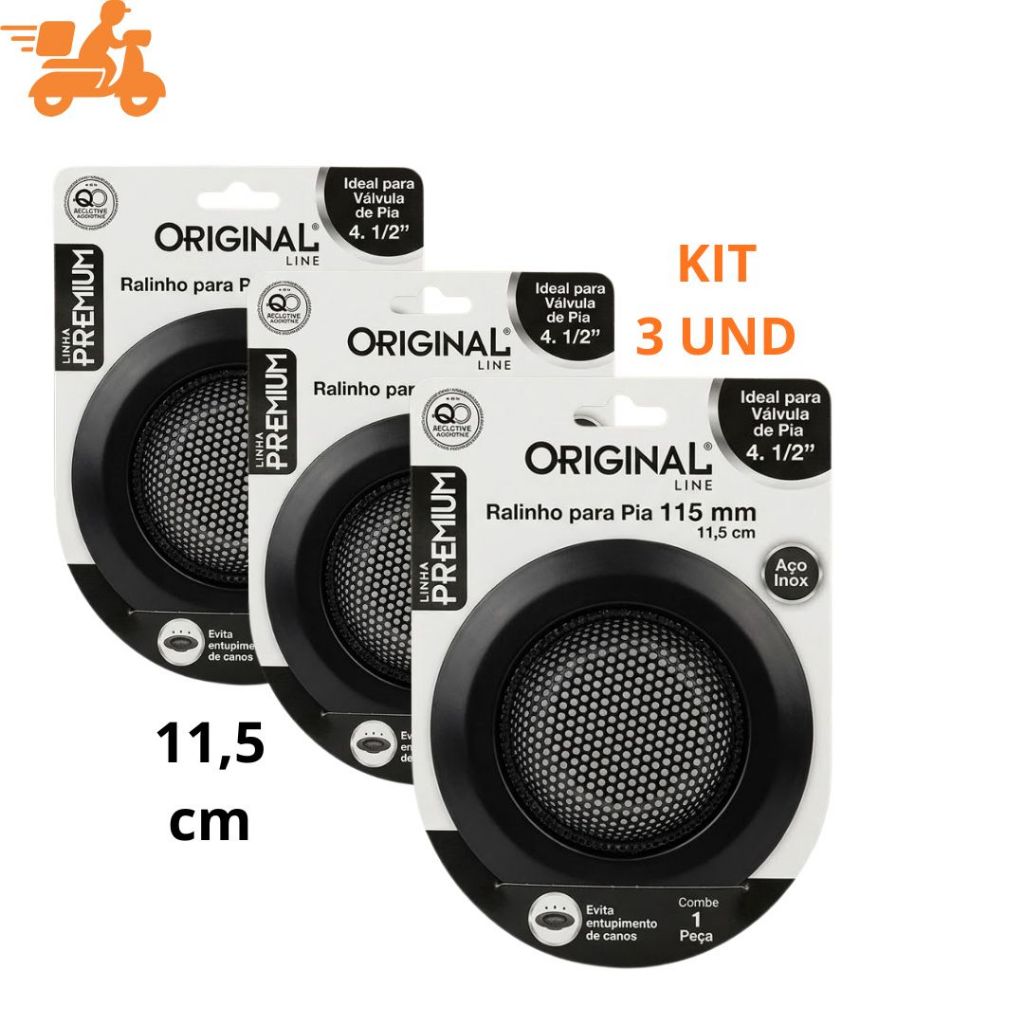 Ralinho de Pia Aço Inox Anti Entupimento Universal Filtro Cozinha Banheiro Resistente Ralo de Pia Inox 11,5 cm