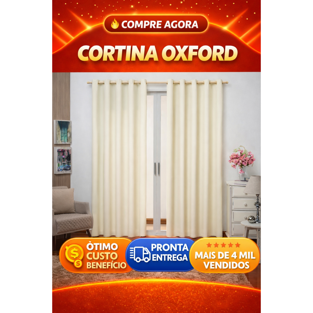 Cortina Roma Oxford Lisa Tecido Grosso para 3,00X2,80 Envio Imediato Varias Cores