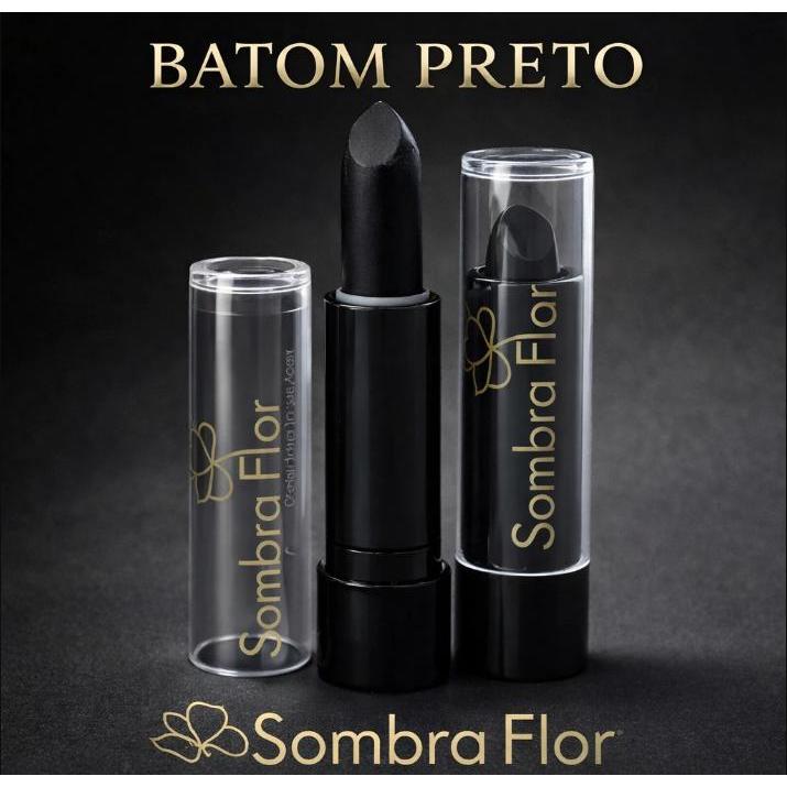 Batom Matte Preto Fosco - Lábios ou Cabelos Brancos  ||