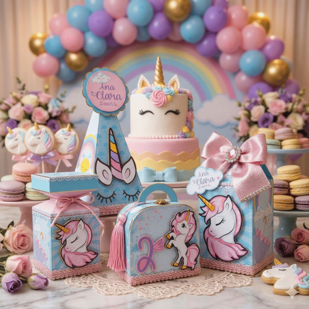 Personalizados Unicórnio Infantil Lembrancinha Unicórnio Aniversário Mesversário Decoração Caixinha