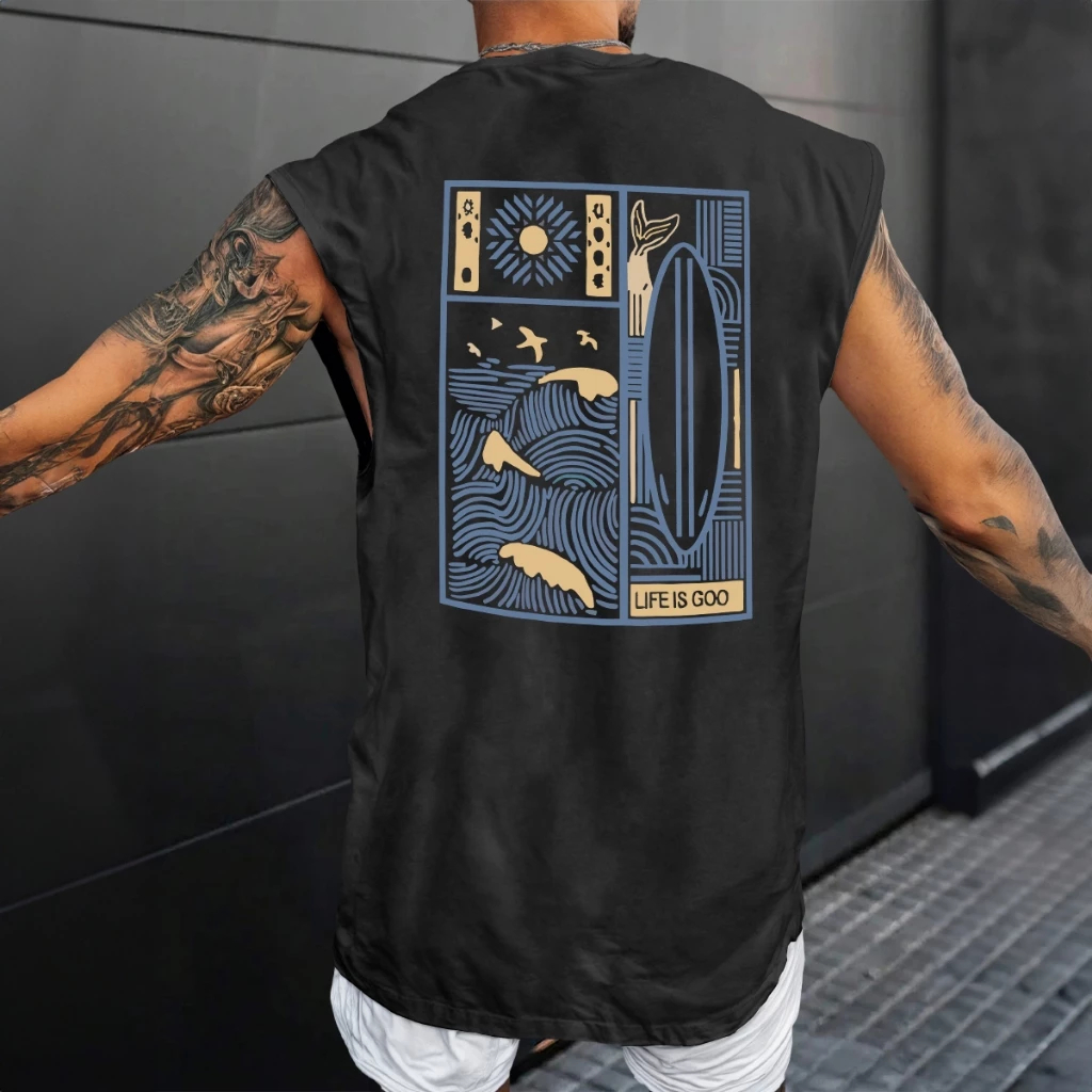 Camiseta Oversized Regata Machão Cavada Masculina Streetwear Camisa Treino Passeio Academia Surf