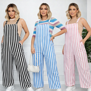 JARDINEIRA FEMININA LISTRADA ELEGÂNCIA QUE VENDE TENDENCIA ELEGANTE em Oferta na Shopee