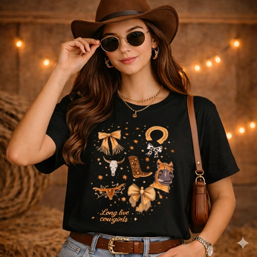 Camiseta Oversized Feminina Modelo Country Boiadeira Estilosa Algodão Estampada Envio Imediato