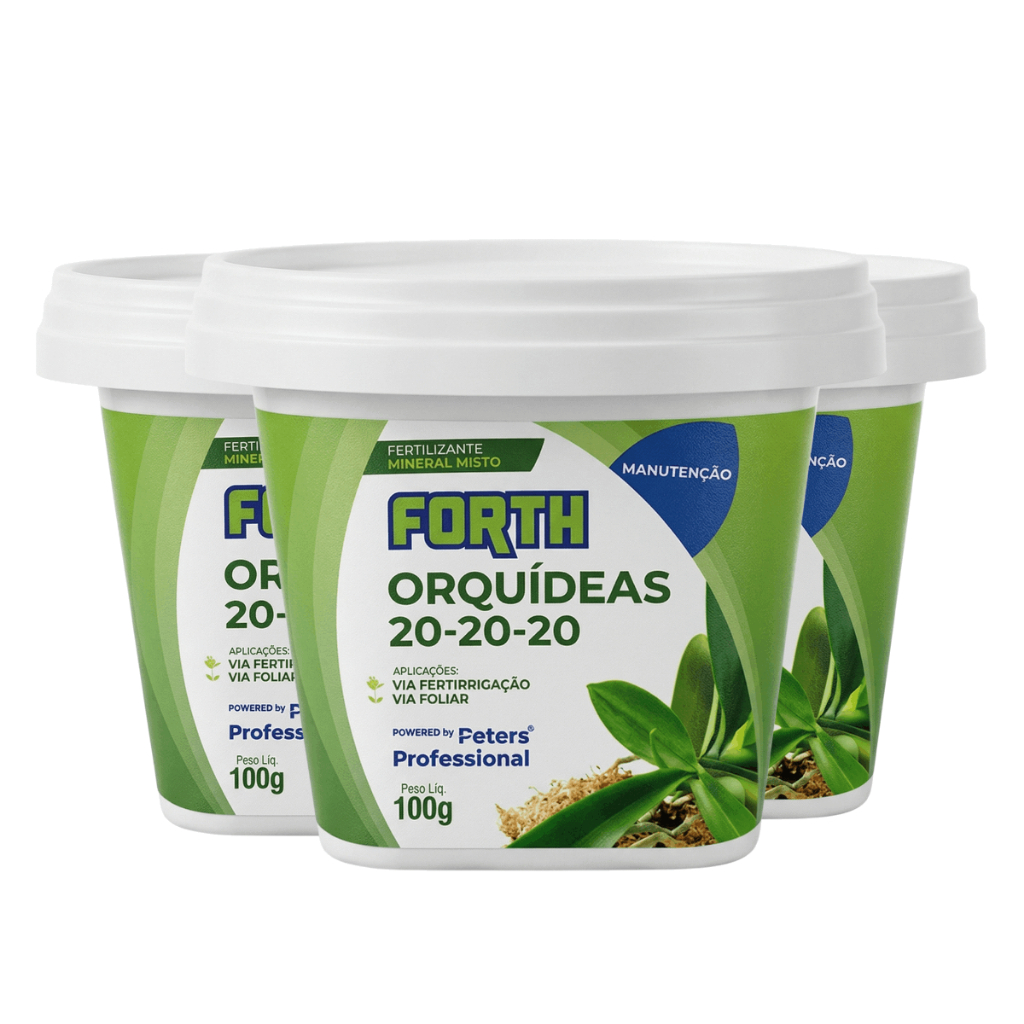 Kit 3 Forth Fertilizante Manutenção De Orquídeas 20-20-20 Granulado 100g