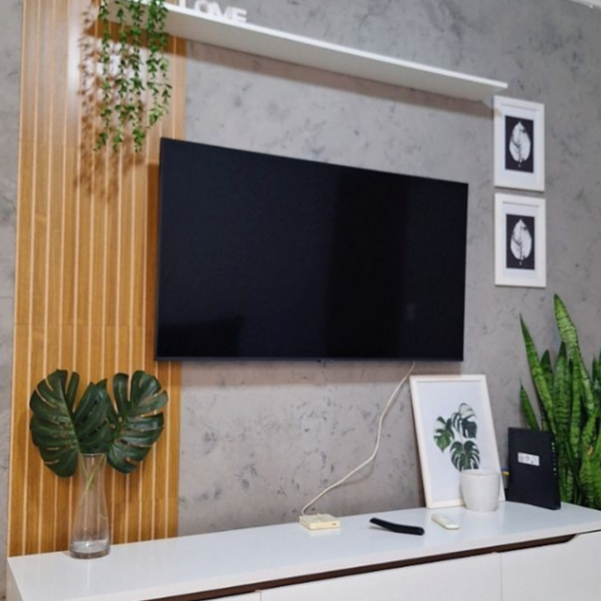 Kit Placas Painel Ripado 45x11 Decorativo Qualidade em MDF Madeira Castanho Frejó Preto Sala Quarto em Oferta na Shopee