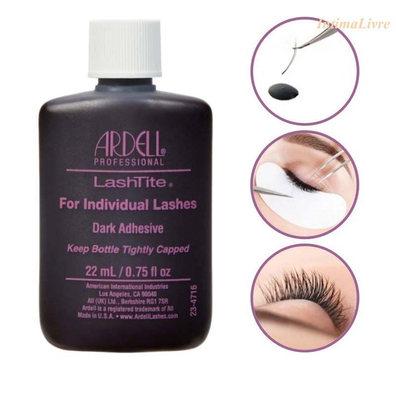 Cola para cílios Ardell Roxa Original Para Tufinhos Profissional Hipoalergénica não arde