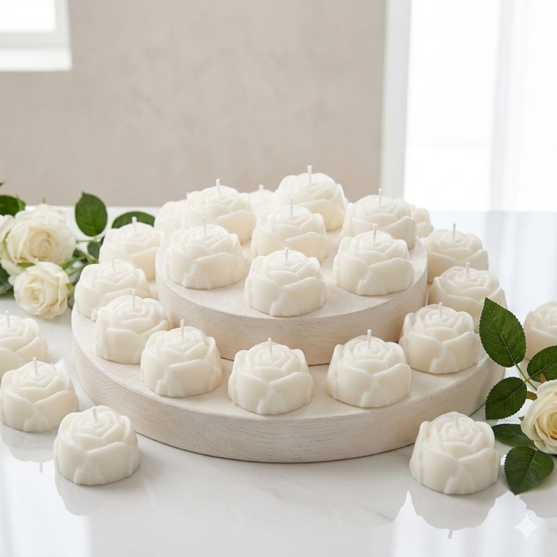 Vela aromática mini Flor - Chá de Bebê - chá Revelação Lembrancinhas
