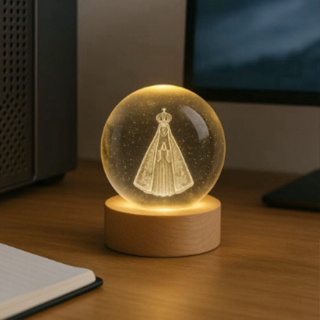Luminária Decorativa Nsa Aparecida Bola de Cristal LED USB em Oferta na Shopee