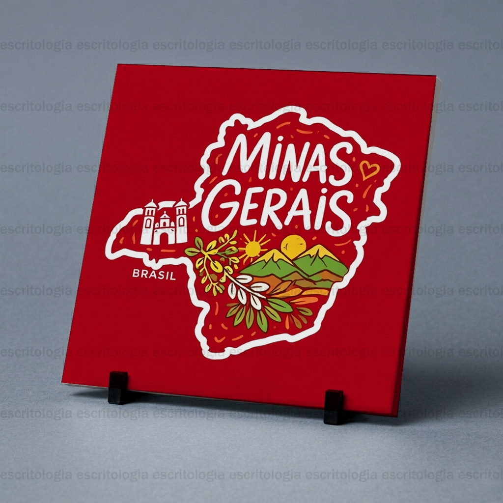 Azulejo Decorativo Cerâmico Mineiro Minas Gerais / Vibrante Paisagem Montanhas (10x10, 15x15 ou 20x20cm)
