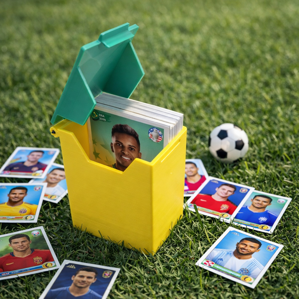 Caixa para Figurinhas Copa do Mundo 2026 | Organizador para Figurinhas do Álbum | Caixa Compacta VERDE E AMARELO