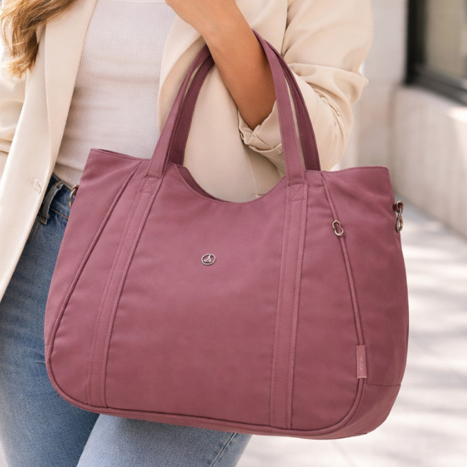 Bolsa Tote de Ombro Feminina Casual Transversal Grande Impermeável em Nylon Trabalho Academia