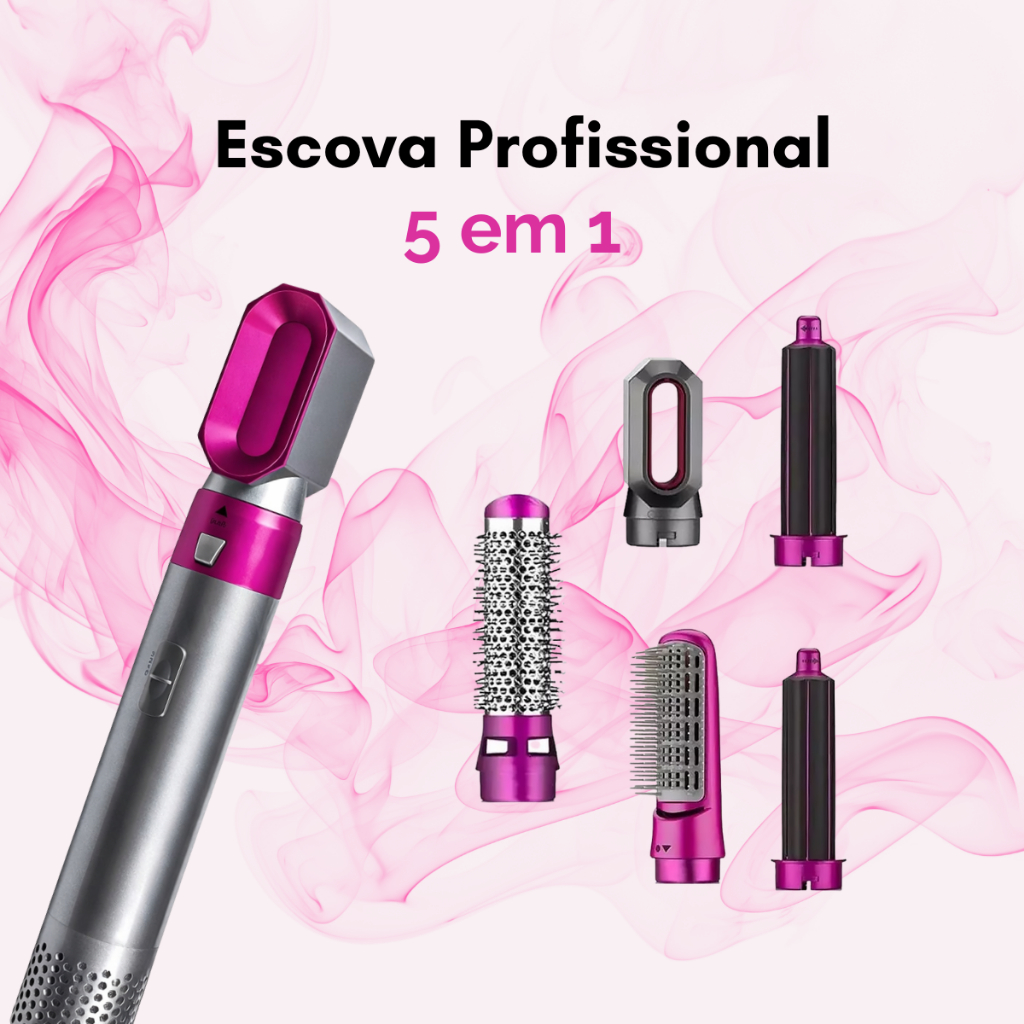Escova Secadora 5 em 1 Elétrica Alisadora Modeladora Inova 110V 220V