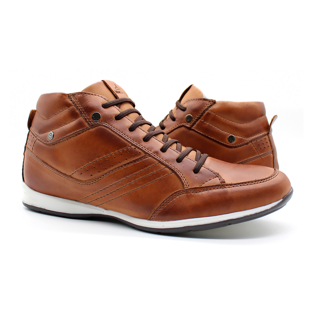 Tênis Masculino Couro Cano Médio NTY // ref-1008