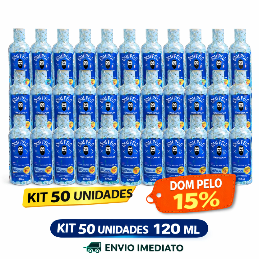 Kit 50x Tônico Dom Pelo 120ml Original Cresce Barba Cabelo Revenda Atacado