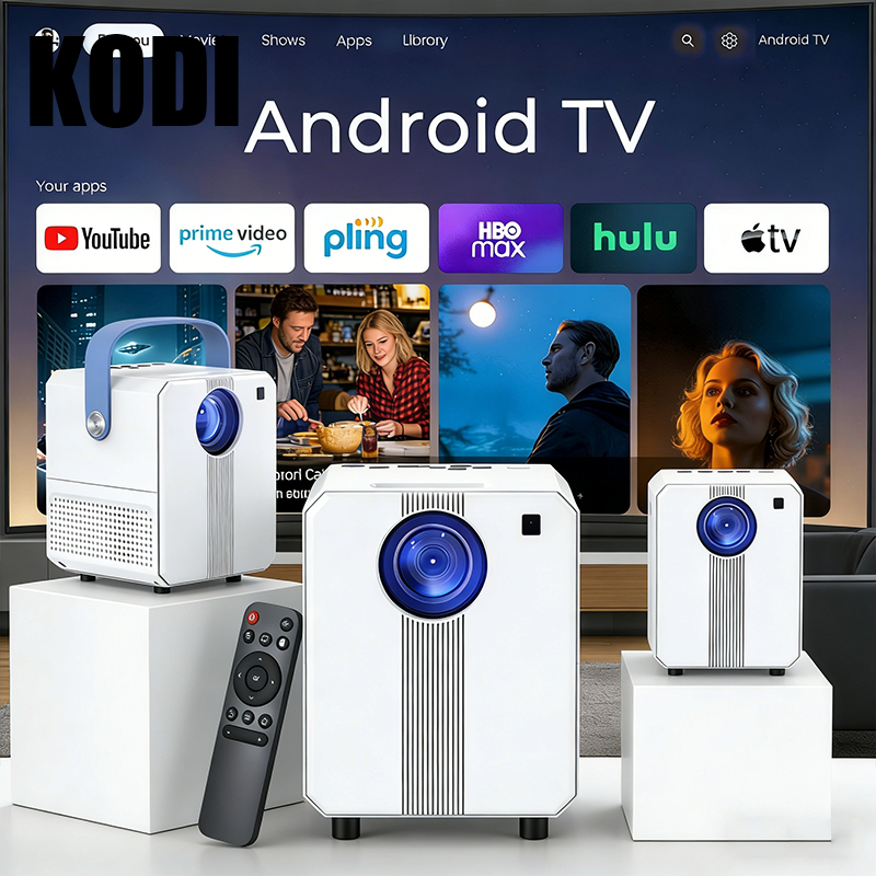 Projetor Portátil Smart Android 11 4K, Wi-Fi Bluetooth, Tela 300" HY300 E5