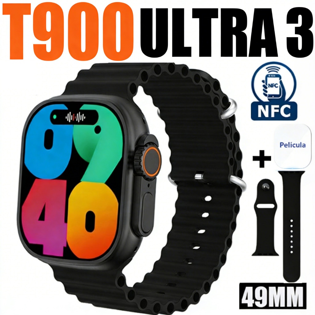 Relógio Inteligente 2026 T900 Ultra Série 9 Smartwatch Sem Fio Bluetooth 2.19 Polegadas NFC