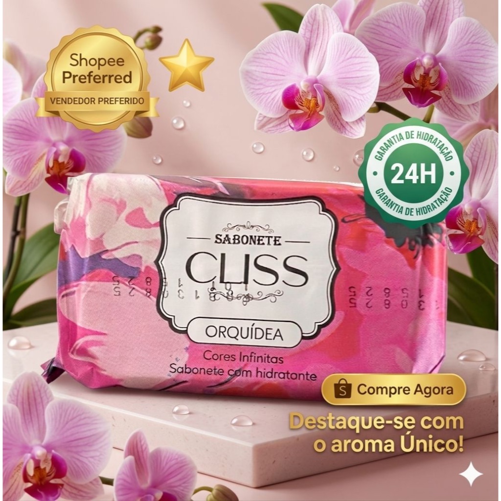 KIT 12 UNID SABONETE CLISS ORQUÍDEA  85g CADA