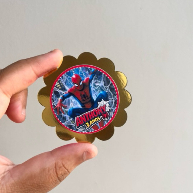 Tag Homem-Aranha Personalizada para Lembrancinha Infantil | SEM CORRENTINHA