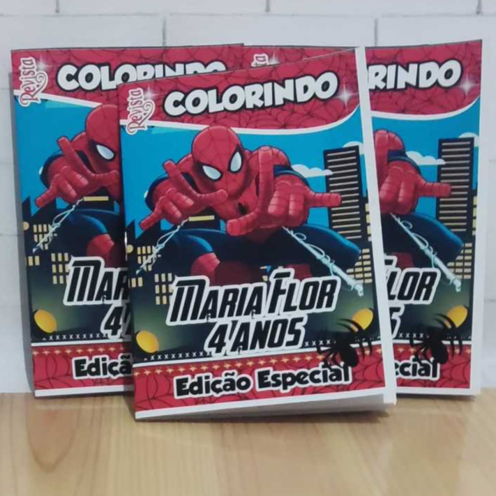 Revistinha de Colorir Personalizada Homem Aranha – Lembrancinha de Aniversário Infantil