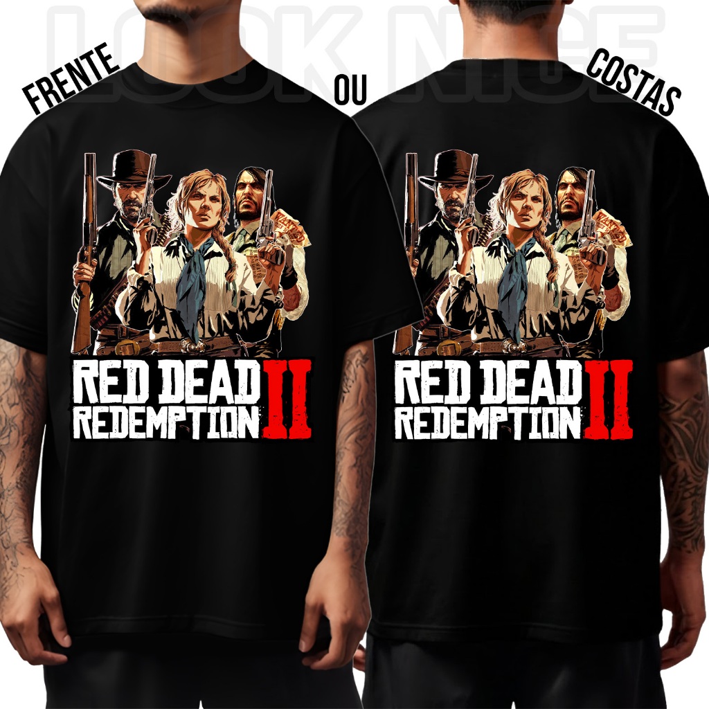 Camiseta Básica e Oversized Red Dead Redemption 2 Camisa Unissex - 1718