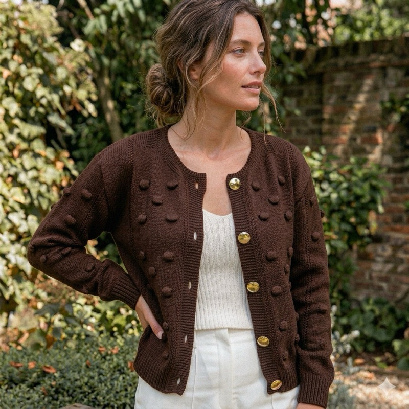 Cardigan Casaco Feminino Tricot Inverno com Modelagem Confortável em Oferta na Shopee