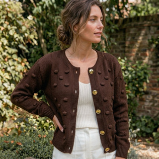 Cardigan Casaco Feminino Tricot Inverno com Modelagem Confortável em Oferta na Shopee