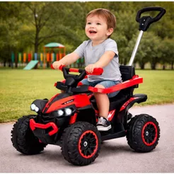 Quadriciclo Infantil Eletrico Maral e Passeio com Aro de Proteção, Haste Direcionavel, Som e Luz