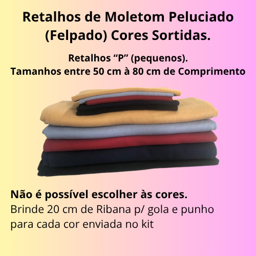 Retalhos de Moletom Peluciado Felpado "P" (Pequenos) Cores Sortidas – Ideal para Roupas Infantis, Pet e Artesanato
