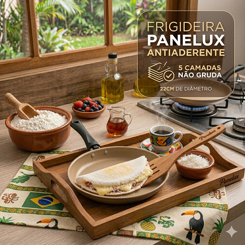 Frigideira Tapioqueira/Panquequeira Panelux Magnific 22cm - Antiaderente 5 Camadas (Não Gruda)