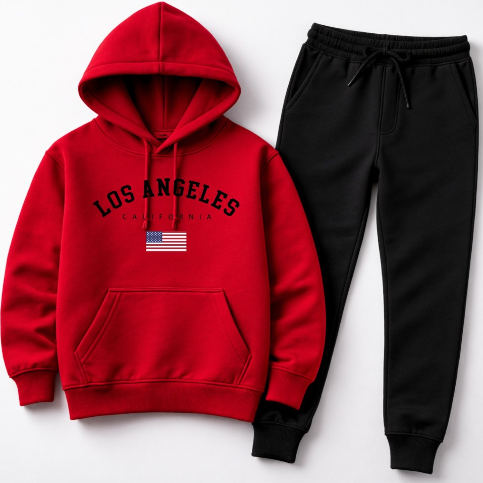 Conjunto Moletom Infantil PREMIUM Flanelado Moletom e Calça Estampado Los Angeles Quentinho Confortável em Oferta na Shopee