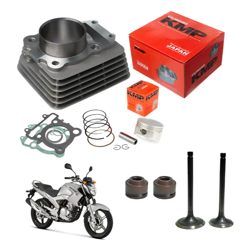 Kit Cilindro Motor Kmp Valvulas Yamaha Fazer 250 2006 A 2013