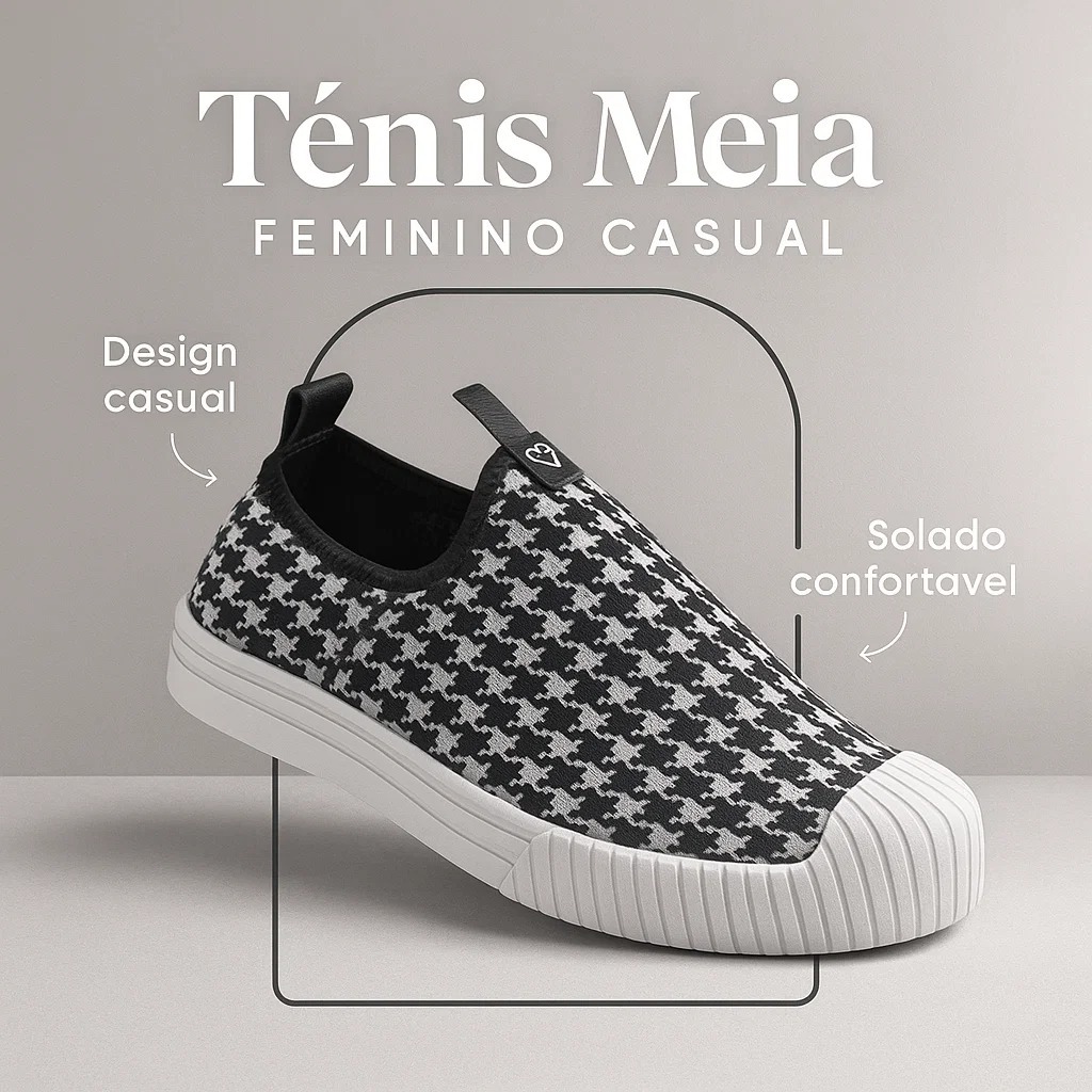 Tenis Slip Meia Feminino Macio Leve e Confortável