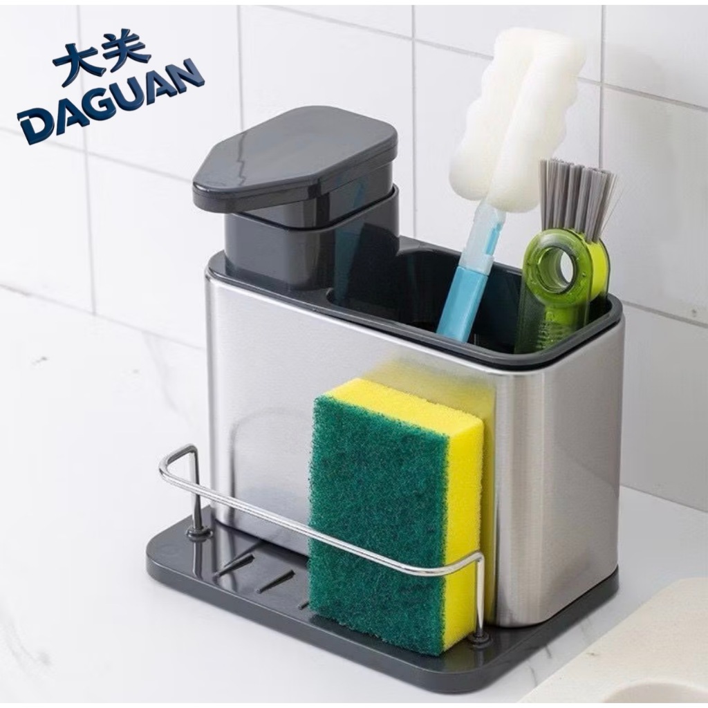 DAGUAN Sabão Aço Inox Para Pia Escorredor Organizador Utensílios Faqueiro Suporte ou de louça de cozinha Dispensador