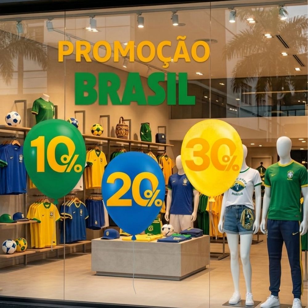 Adesivo Vitrine Copa Do Mundo Brasil Taça Seleção Brasileira Hexa Promoção  70x70 cm Verde Amarelo