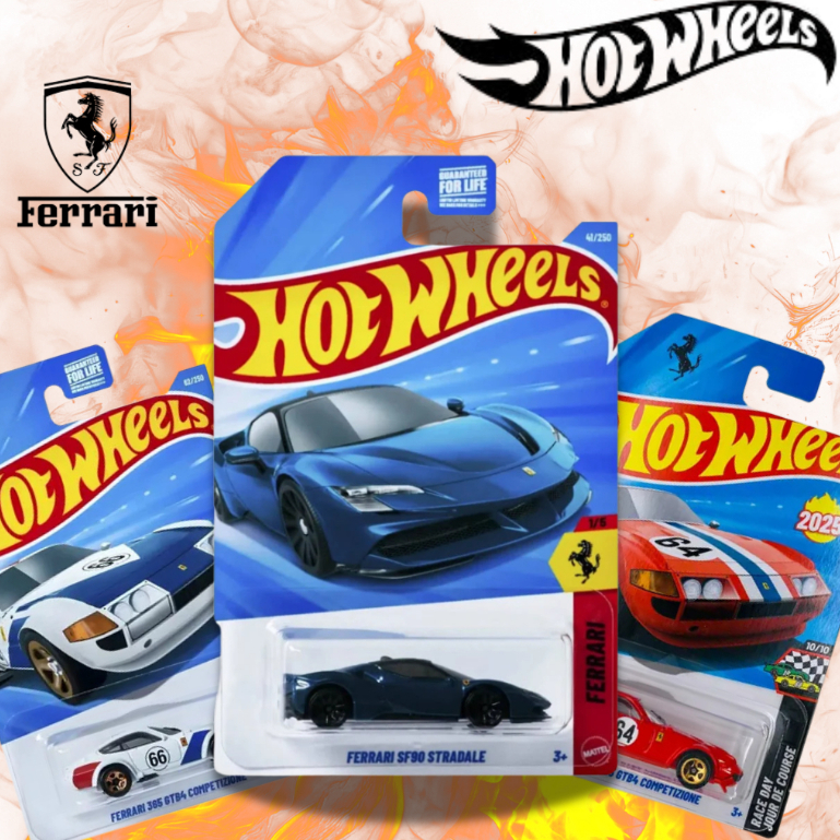 Hot Wheels Ferrari 2025-2026 S90 Stradale -365 GTB4 Competizione - Novas e Lacradas