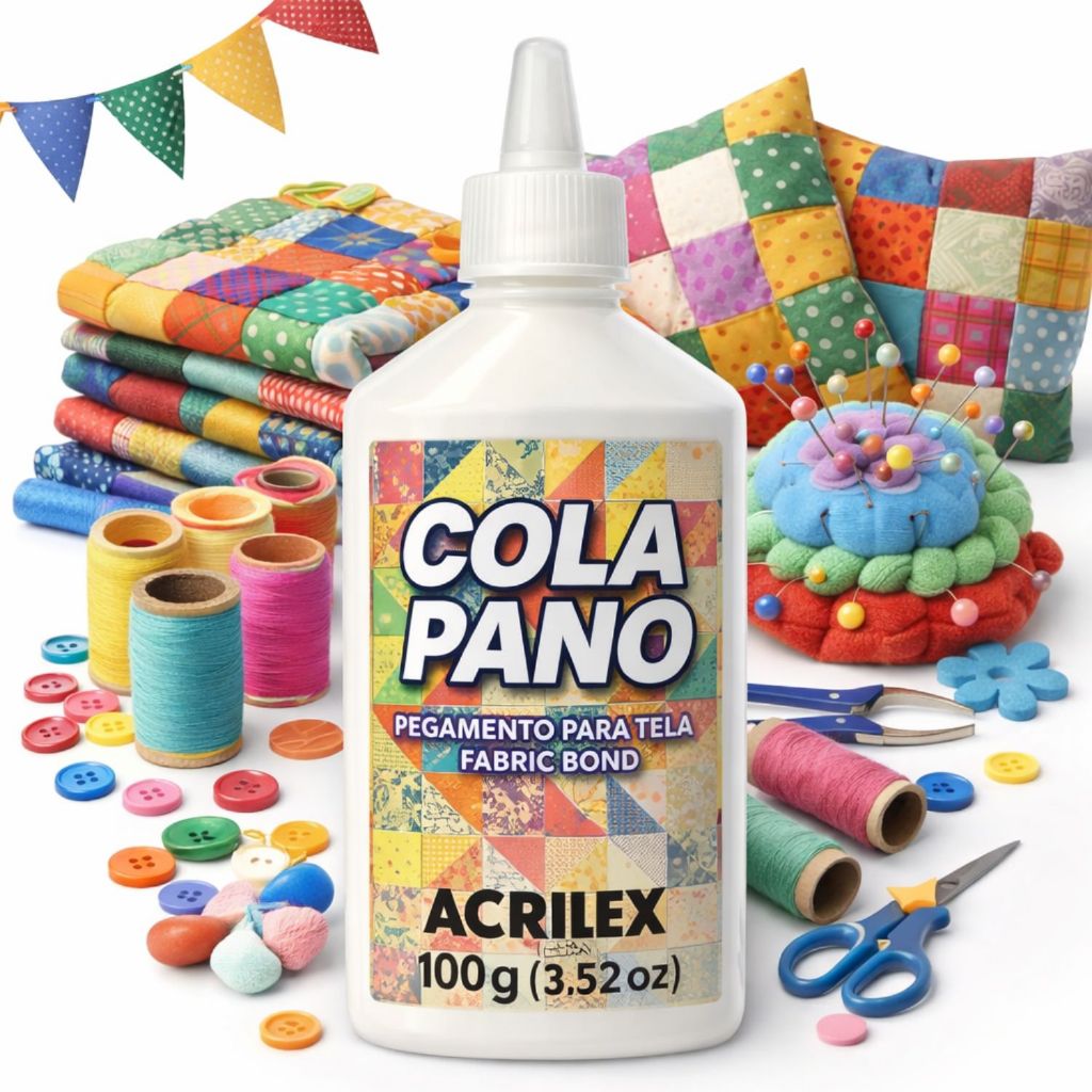 Cola Pano 100G Acrilex Cola Para Tecido Costura Barra de Calça Artesanato Fácil Aplicação