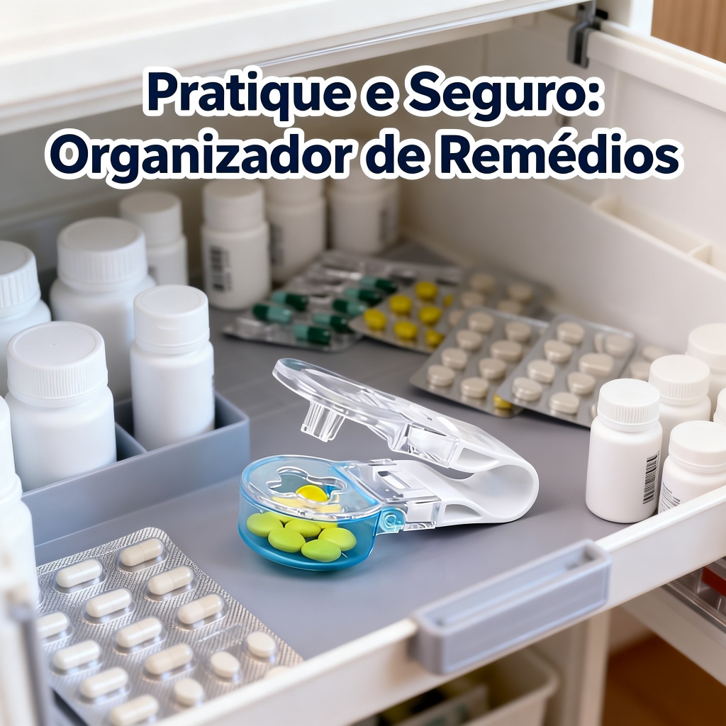 Dispensador de Medicamentos para Comprimidos e Pílulas – Design Compacto e Higiênico para Dosagem Controlada